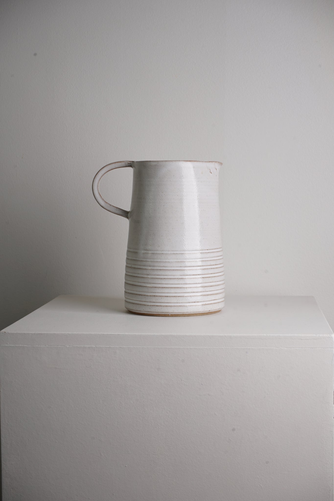 Jug - White Grooved