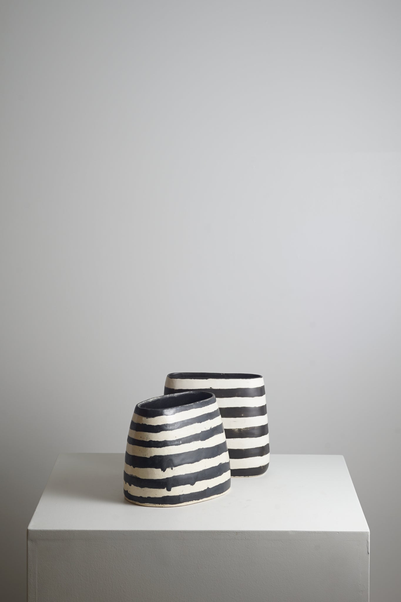 Wide Striped Vases